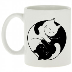 Mug blanc Yin Yang Cat (Le Duc,Animaux,Chats)