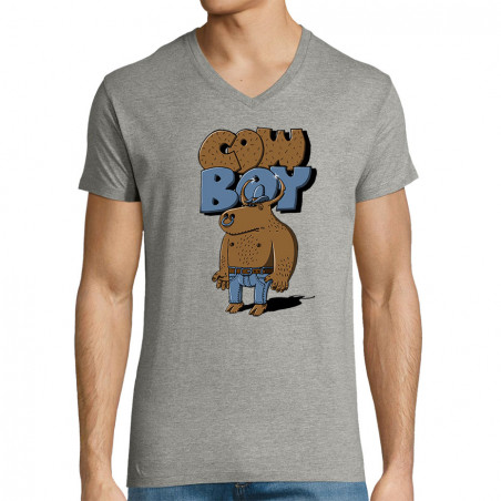 T-shirt homme col V "Cow Boy"
