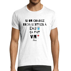 T-shirt homme fit blanc Miracle (Andy,Alcool)