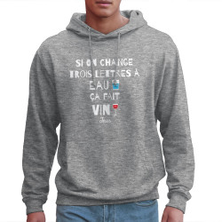 Sweat homme à capuche gris chiné Miracle (Andy,Alcool)