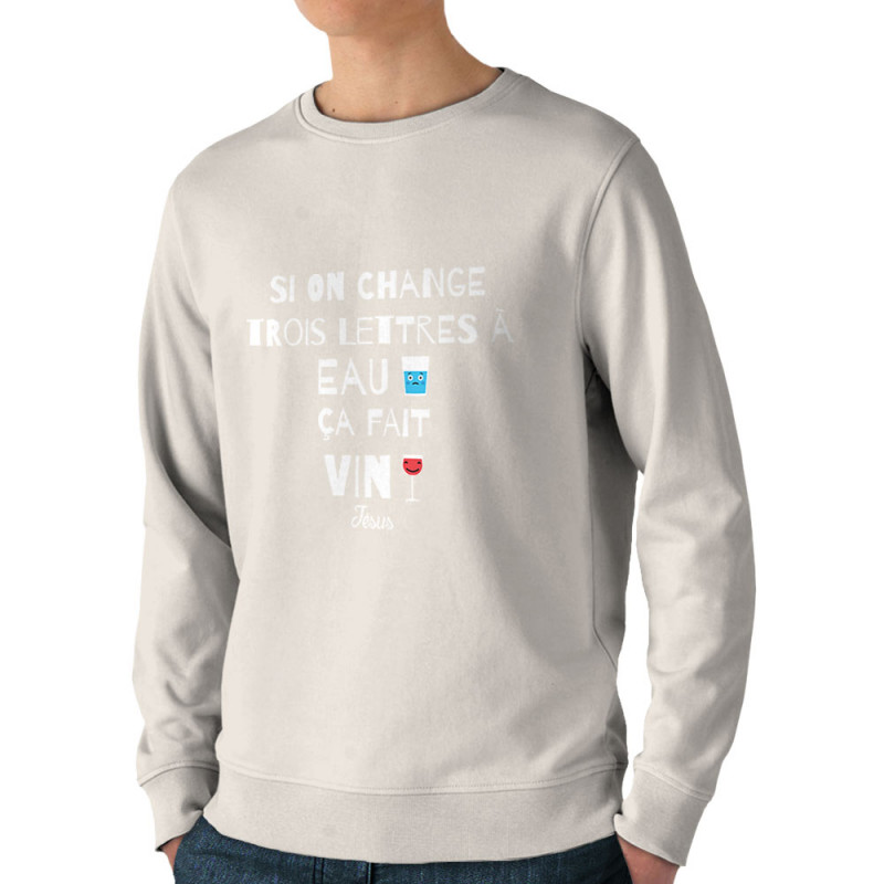 Sweat homme bio col rond naturel Miracle (Andy,Alcool)