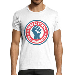 T-shirt homme fit blanc Le cumul des mandales (Andy,Humour,Slogans Débiles)