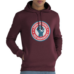 Sweat homme à capuche coton bio bordeaux Le cumul des mandales (Andy,Humour,Slogans Débiles)