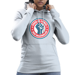 Sweat femme à capuche bleu ciel Le cumul des mandales (Andy,Humour,Slogans Débiles)