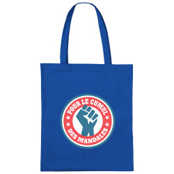 Sac shopping en toile bleu royal Le cumul des mandales (Andy,Humour,Slogans Débiles)