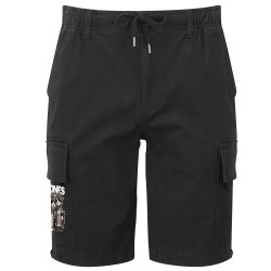 Short cargo homme noir Ratmones (Ramones) (Animaux,Détournements,Gondrax)