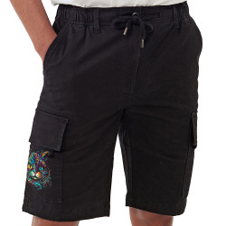 Short cargo homme noir Cheshire Cat (Animaux,Chats)