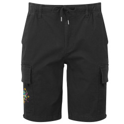 Short cargo homme noir Skull Flowers (Zewa,Ethnique,Têtes de morts)