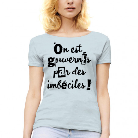 T-shirt femme col large "On...