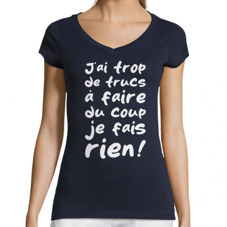 T-shirt femme col V "Je...