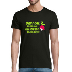 T-shirt homme coton bio noir Pas un radis (Gondrax,Fruits & Légumes,Slogans Débiles)
