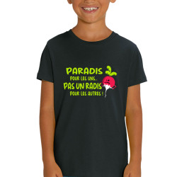 T-shirt enfant coton bio noir Pas un radis (Gondrax,Fruits & Légumes,Slogans Débiles)