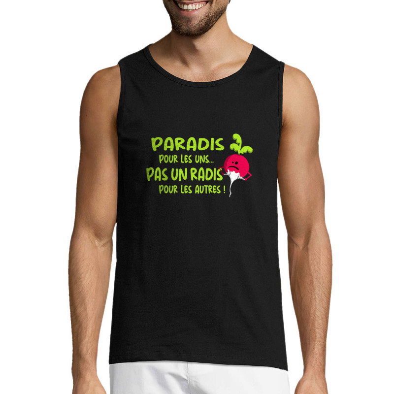 Débardeur homme noir Pas un radis (Gondrax,Fruits & Légumes,Slogans Débiles)