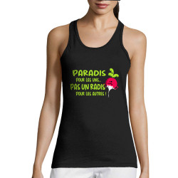Débardeur femme noir Pas un radis (Gondrax,Fruits & Légumes,Slogans Débiles)