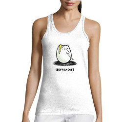 Débardeur femme blanc Œuf à la coke (Gondrax,Fruits & Légumes,Humour)