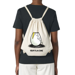Sac à dos en toile recyclée naturel Œuf à la coke (Gondrax,Fruits & Légumes,Humour)