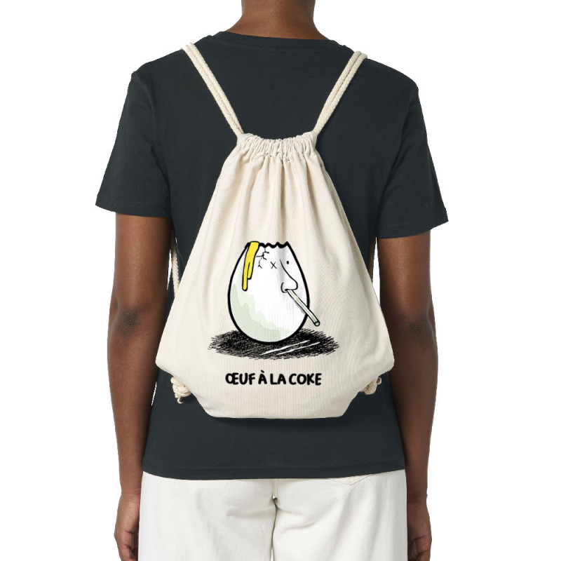 Sac à dos en toile recyclée naturel Œuf à la coke (Gondrax,Fruits & Légumes,Humour)