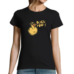 T-shirt femme noir Duck You (Andy,Humour)