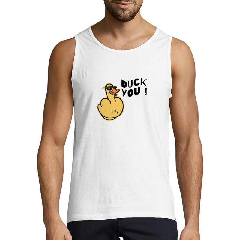 Débardeur homme blanc Duck You (Andy,Humour)