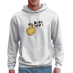 Sweat homme à capuche blanc Duck You (Andy,Humour)
