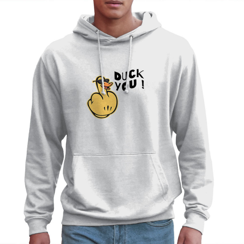 Sweat homme à capuche blanc Duck You (Andy,Humour)