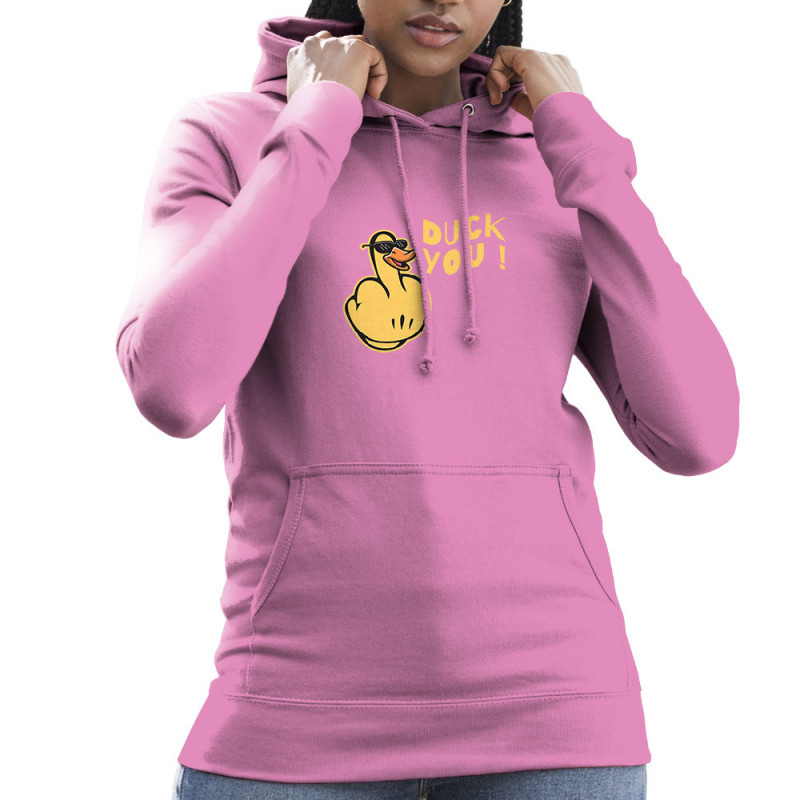 Sweat femme à capuche rose Duck You (Andy,Humour)