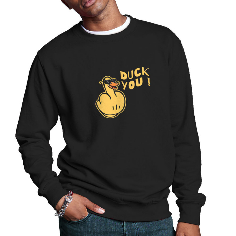 Sweat homme col rond noir Duck You (Andy,Humour)