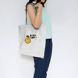 Sac shopping en toile blanc Duck You (Andy,Humour)