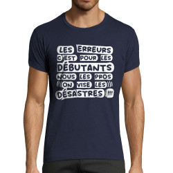 T-shirt homme fit bleu marine Les erreurs (Zewa,Slogans Débiles)