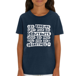 T-shirt enfant coton bio bleu marine Les erreurs (Zewa,Slogans Débiles)