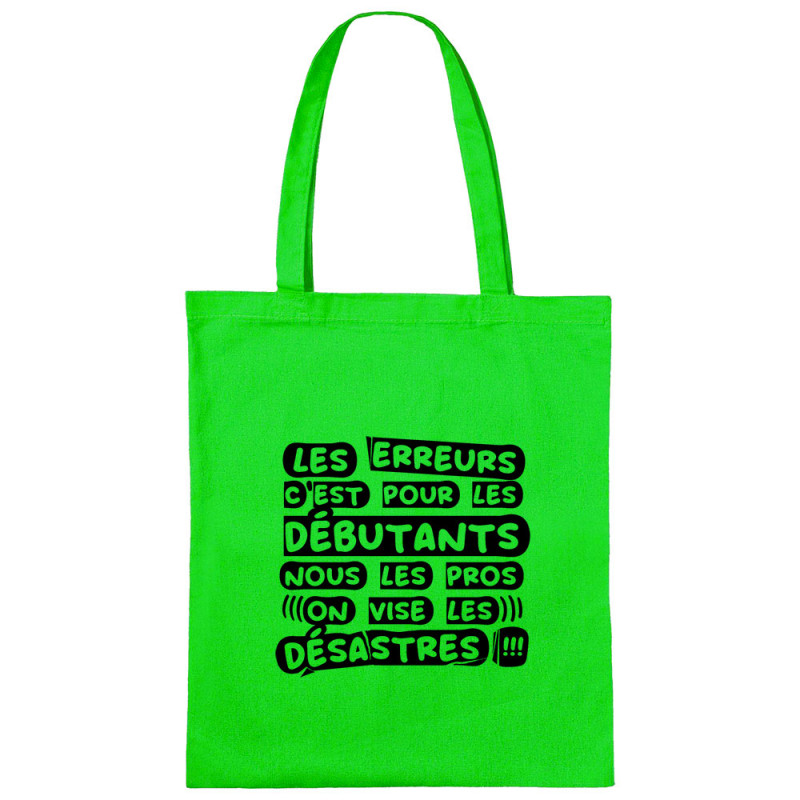 Sac shopping en toile vert prairie Les erreurs (Zewa,Slogans Débiles)