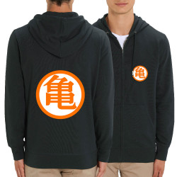 Sweat homme zippé à capuche coton bio noir Goku (Films/Séries,Manga Kawaï japan)