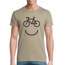 T-shirt homme coton bio kaki Bike Smiley (Gondrax,Vélo)