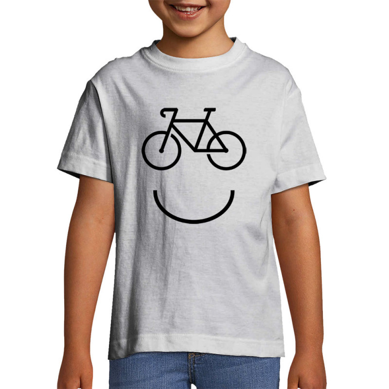 T-shirt enfant blanc Bike Smiley (Gondrax,Vélo)