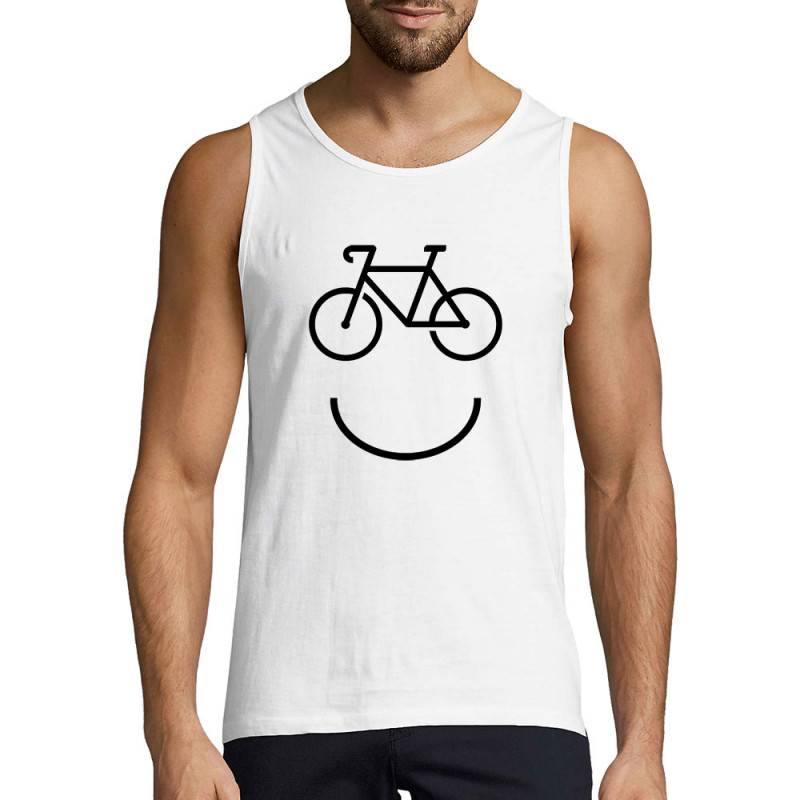 Débardeur homme blanc Bike Smiley (Gondrax,Vélo)