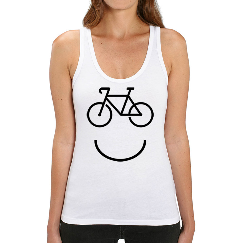 Débardeur femme coton bio blanc Bike Smiley (Gondrax,Vélo)