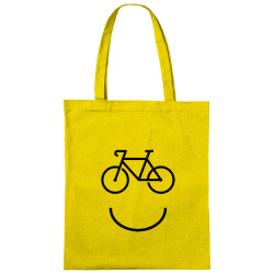 Sac shopping en toile jaune Bike Smiley (Gondrax,Vélo)