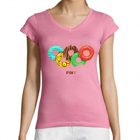 T-shirt femme col V "Donuts...