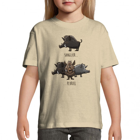 T-shirt enfant sable Sanglier Pluriel (Mr Mouton,Animaux,Humour)