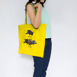 Sac shopping en toile jaune Sanglier Pluriel (Mr Mouton,Animaux,Humour)