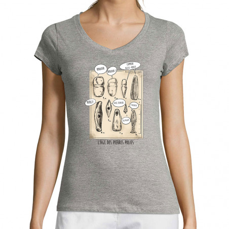 T-shirt femme col V "L'âge...