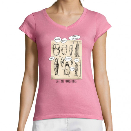 T-shirt femme col V "L'âge...