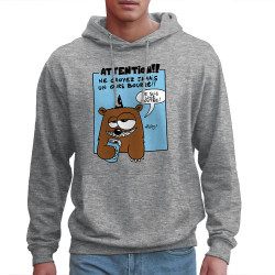 Sweat homme à capuche gris chiné Ne croyez jamais un ours bourré (Animaux)