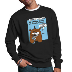 Sweat homme col rond noir Ne croyez jamais un ours bourré (Animaux)