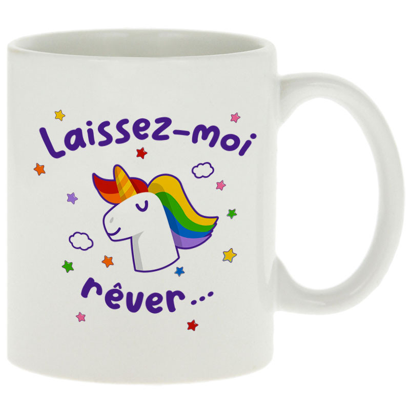 Mug blanc Laissez-moi rêver (Gondrax,Humour,Slogans Débiles,Animaux)