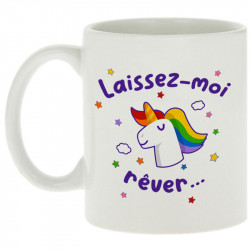 Mug blanc Laissez-moi rêver (Gondrax,Humour,Slogans Débiles,Animaux)