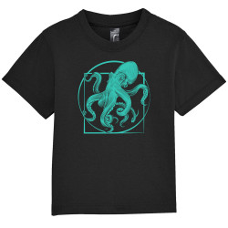 T-shirt bébé noir Le poulpe de vitruve (Gondrax,Animaux,Détournements,Homme de Vitruve)