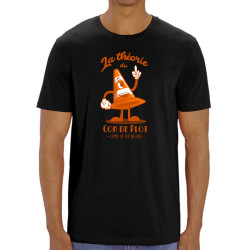 T-shirt homme coton bio noir La théorie du con de plot (Mr Mouton,Humour,Slogans Débiles)