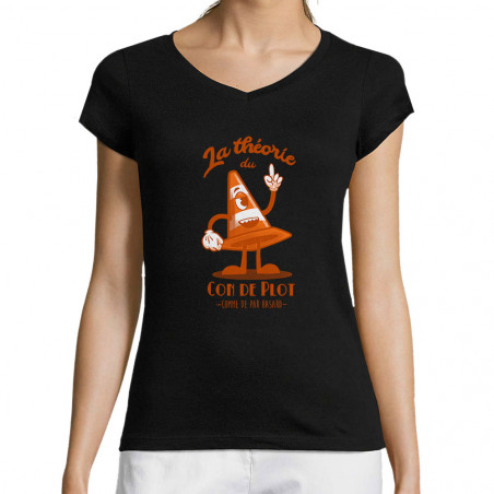 T-shirt femme col V "La...