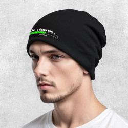 Bonnet unisexe noir Je réfléchis Patientez (Gondrax,Jeux Vidéo / Geek,Humour,Des chiffres et des lettres,Devoirs de vacances)
